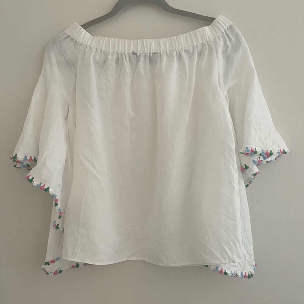 Zara Linen Bell Sleeve Blouse size XS - Picture 10 of 11